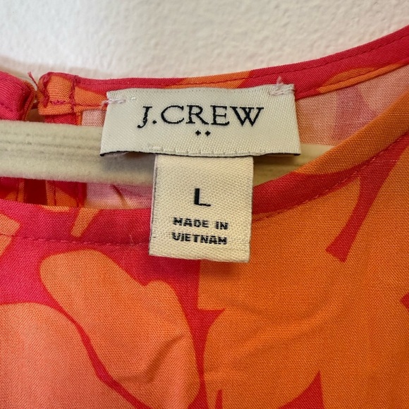 J. Crew Sleeveless Tropical Hawaiian Top Orange And Pink Women’s Size Large - Picture 6 of 7